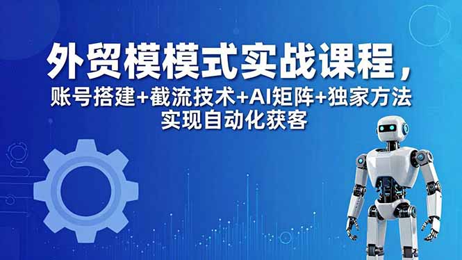 外贸新模式实战课程-更新5月，账号搭建+截流技术+AI矩阵+独家方法实现自动化获客-huitchan网创