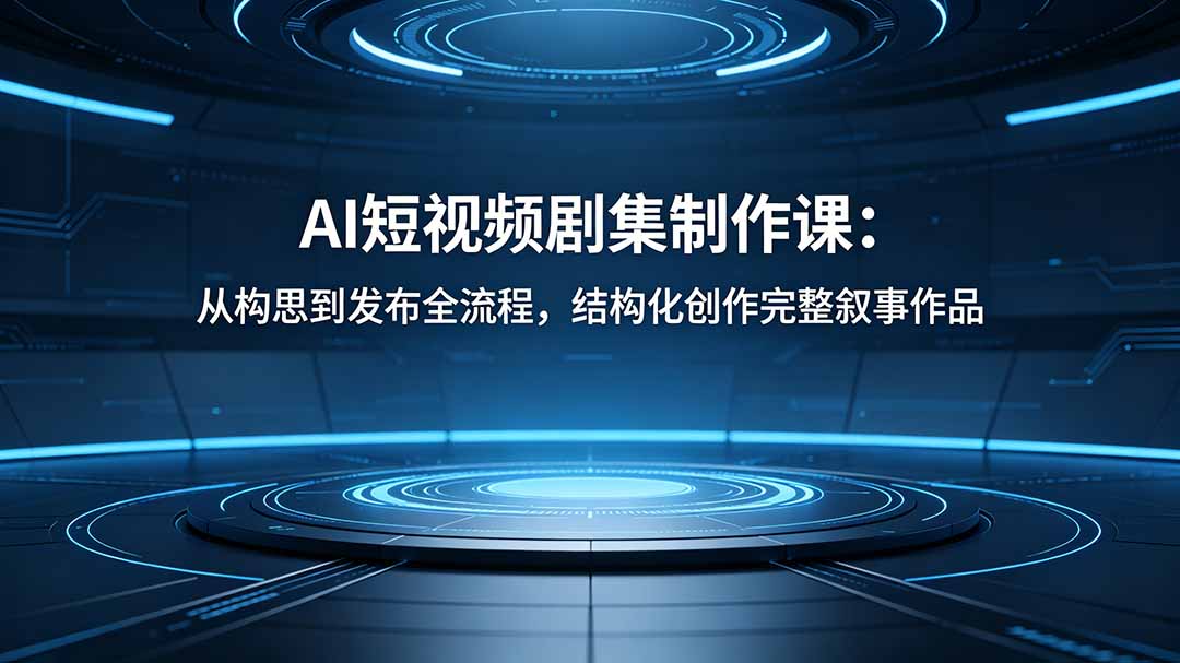 AI短视频剧集制作课：从构思到发布全流程，结构化创作完整叙事作品-huitchan网创