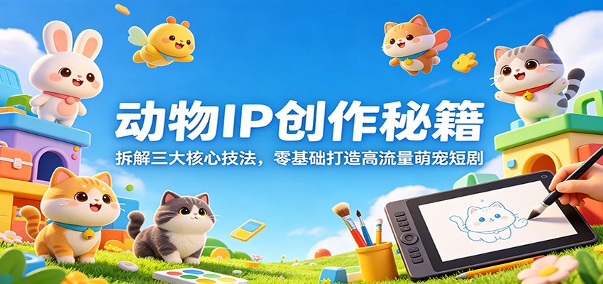 动物IP创作秘籍：拆解三大核心技法，零基础打造高流量萌宠短剧-huitchan网创