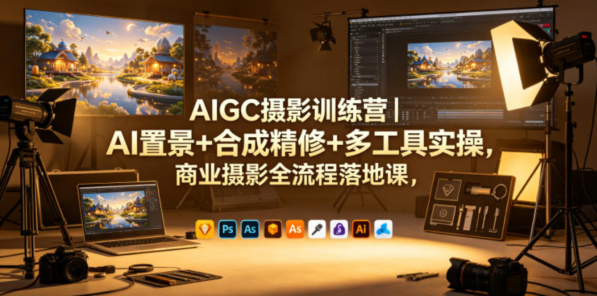 AIGC摄影训练营｜AI置景+合成精修+多工具实操，商业摄影全流程落地课-huitchan网创