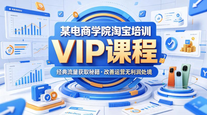 某电商学院淘宝培训VIP课程，各种经典有用的流量获取秘籍，改善运营产品没利润的处境(2026年5月)-huitchan网创