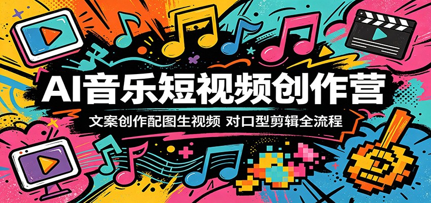 AI音乐短视频创作营：文案创作配图生视频，对口型剪辑全流程-huitchan网创