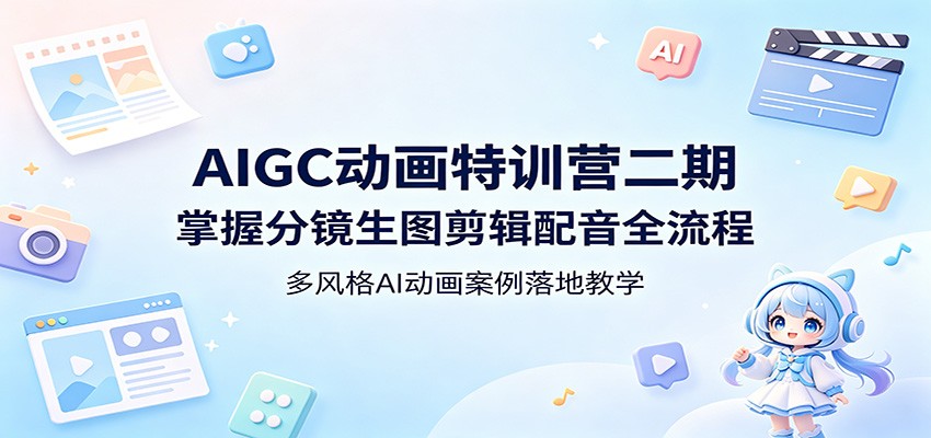 AIGC动画特训营二期：掌握分镜生图剪辑配音全流程，多风格AI动画案例落地教学-huitchan网创