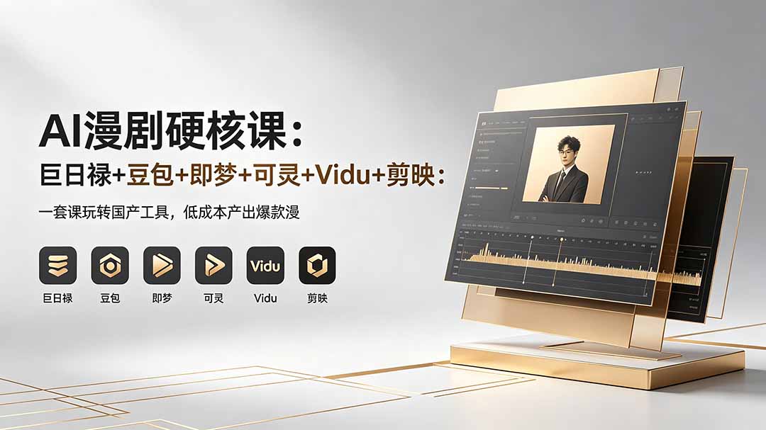 AI漫剧硬核课：巨日禄+豆包+即梦+可灵+Vidu+剪映：一套课玩转国产工具，低成本产出爆款漫剧-huitchan网创