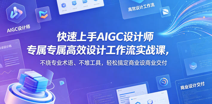 快速上手AIGC设计师专属高效设计工作流实战课，不绕专业术语、不堆工具，轻松搞定商业设计交付-huitchan网创