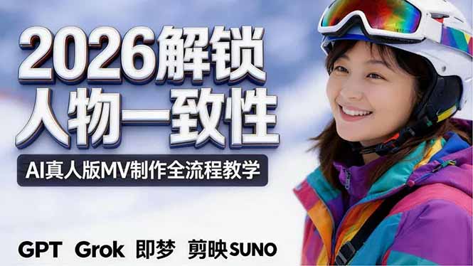 2026独创解锁人物一致性：AI真人版MV制作，不讲空话，不拼概念，全流程实操-huitchan网创