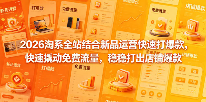 2026淘系全站结合新品运营快速打爆款，快速撬动免费流量，稳稳打出店铺爆款(更新5月12日)-huitchan网创
