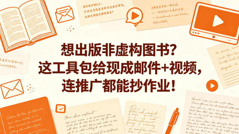 想出版非虚构图书？这工具包给现成邮件+视频，连推广都能抄作业！【原创双语字幕】-huitchan网创
