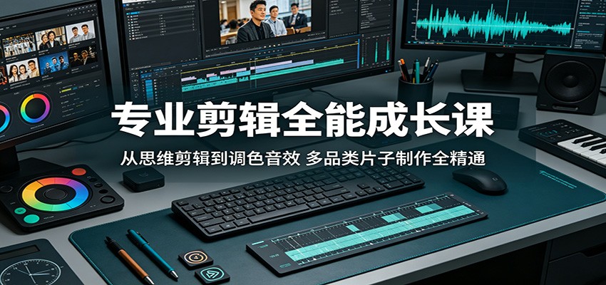 专业剪辑全能成长课：从思维剪辑到调色音效，多品类片子制作全精通-huitchan网创