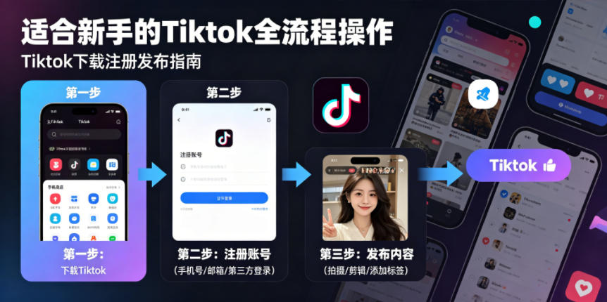 Tiktok下载注册发布，适合新手的Tiktok全流程操作-huitchan网创