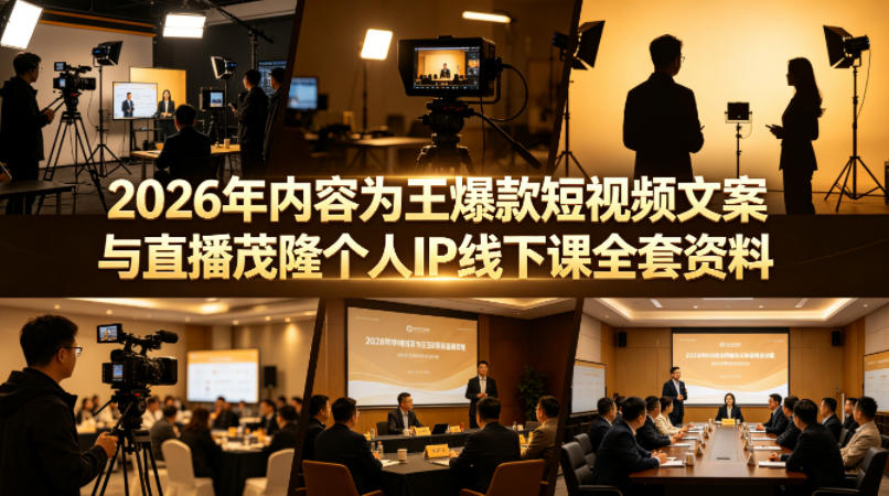 2026年内容为王爆款短视频文案与直播茂隆个人IP线下课全套资料(价值4980)-huitchan网创