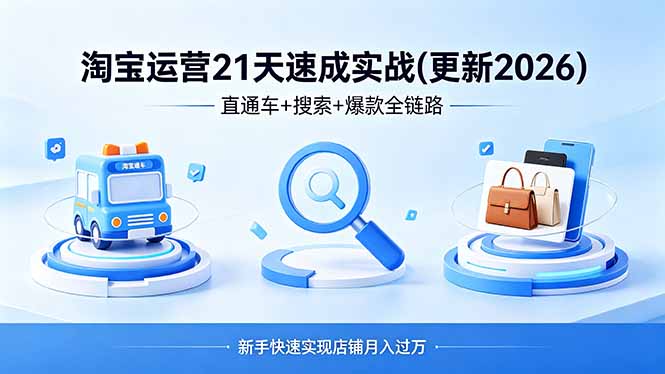 淘宝运营21天速成实战(更新4月-huitchan网创