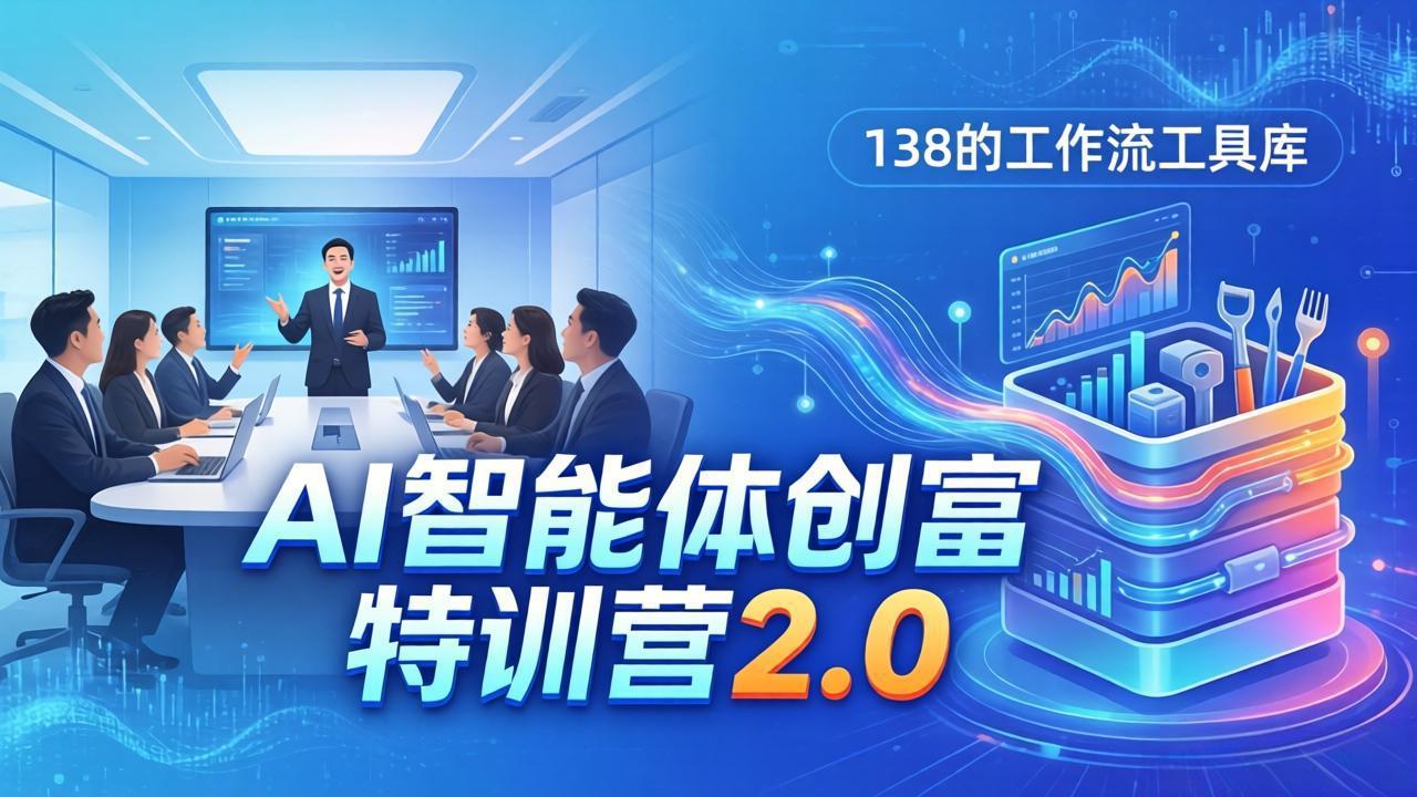 AI智能体创富训练营2.0：3天闭门直播+视频课+工具库，从0到1搭建智能体附138个工作流-huitchan网创