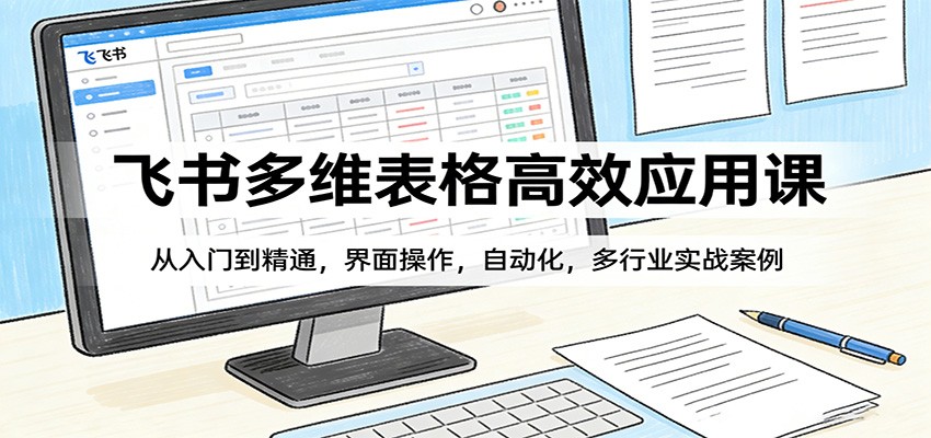 飞书多维表格高效应用课：从入门到精通，界面操作，自动化，多行业实战案例-huitchan网创