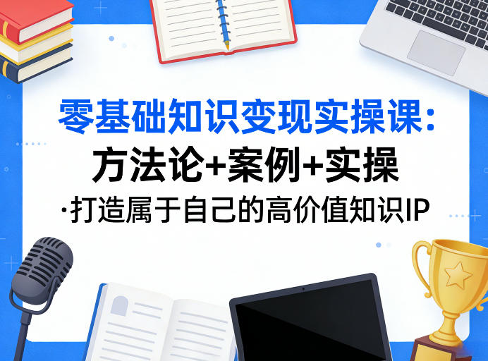 零基础知识变现实操课，方法论+案例+实操，打造属于自己的高价值知识IP-huitchan网创