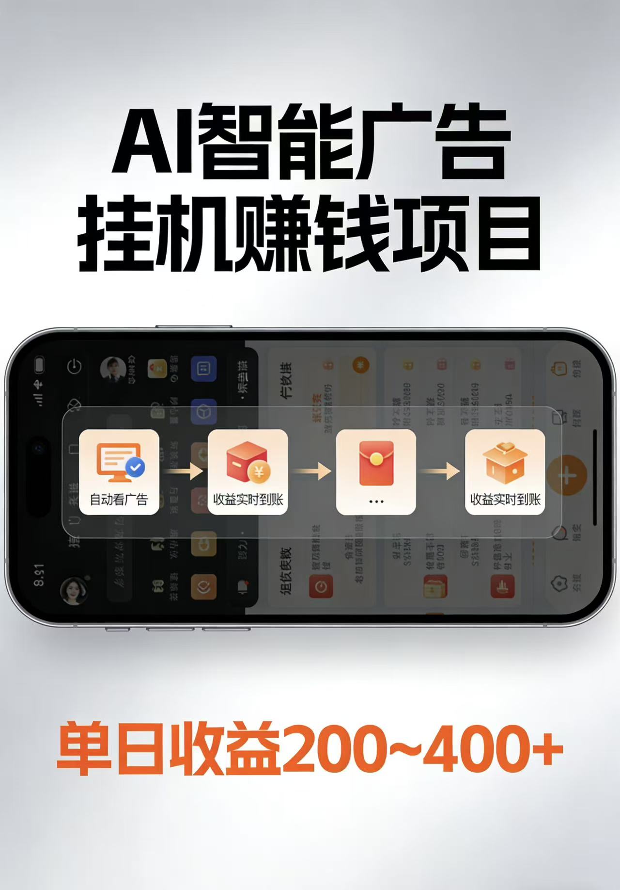 AI智能挂机看广告，每日稳定收益200-400+-huitchan网创