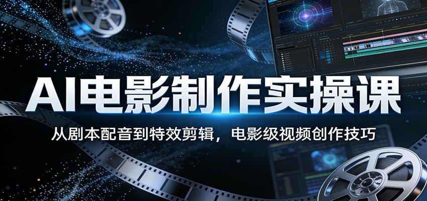 AI电影制作实操课：从剧本配音到特效剪辑，电影级视频创作技巧-huitchan网创