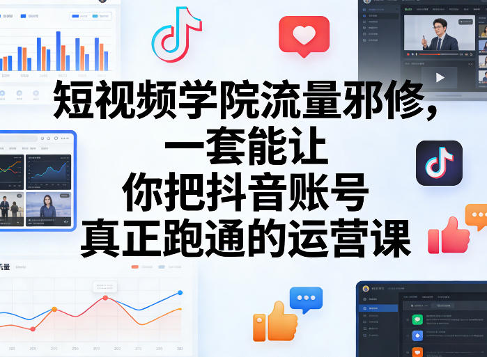 短视频学院流量邪修，一套能让你把抖音账号真正跑通的运营课-huitchan网创