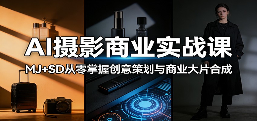 AI摄影商业实战课：MJ+SD从零掌握创意策划与商业大片合成-huitchan网创