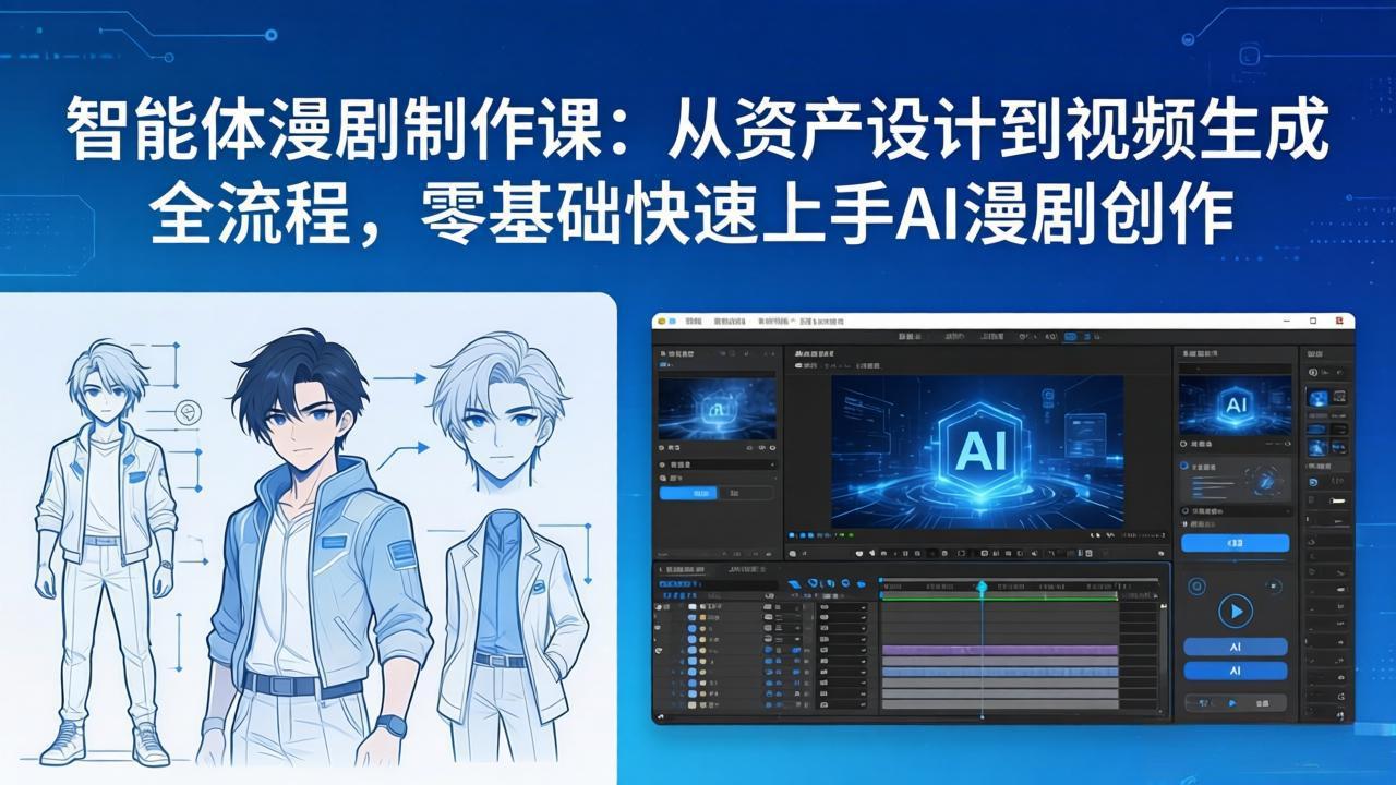 智能体漫剧制作课：从资产设计到视频生成全流程，零基础快速上手AI漫剧创作-huitchan网创