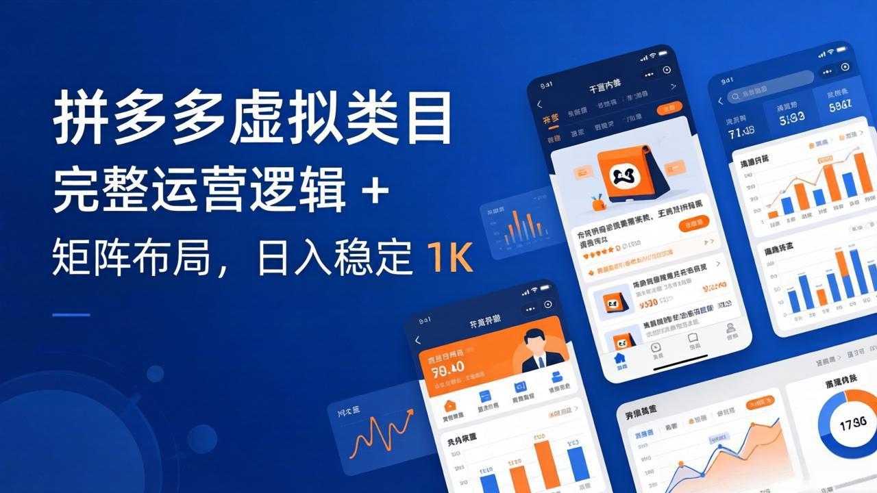 拼多多虚拟类目干货：完整运营逻辑 + 矩阵布局，日入稳定 1K-huitchan网创