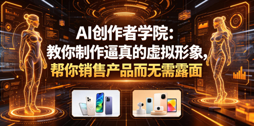 AI创作者学院：教你制作逼真的虚拟形象，帮你销售产品而无需露面【原创双语字幕】-huitchan网创