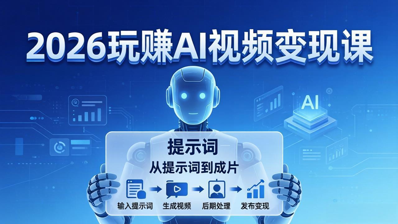 2026玩赚AI视频变现课：掌握 AI 视频全流程技能，从提示词到成片高效产出-huitchan网创