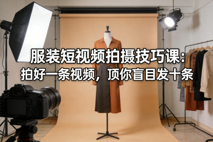 服装短视频拍摄技巧课：拍好一条视频，顶你盲目发十条-huitchan网创