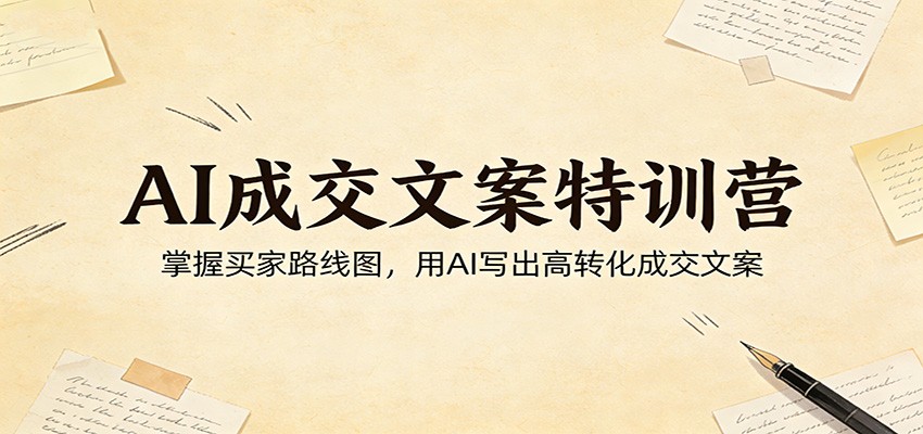 AI成交文案特训营：掌握买家路线图，用AI写出高转化成交文案-huitchan网创