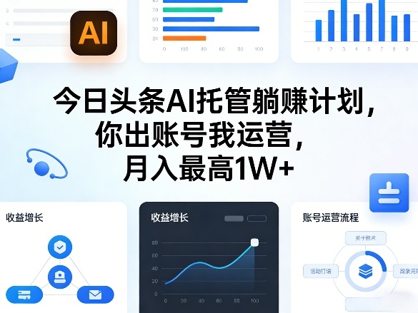 今日头条AI托管躺賺计划，你出账号我运营，月入最高1W+【揭秘】-huitchan网创