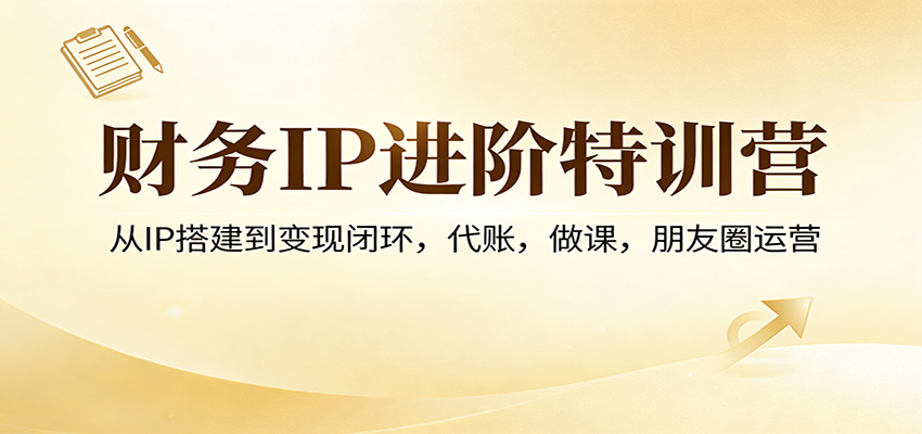 财务IP进阶特训营：从IP搭建到变现闭环，代账，做课，朋友圈运营-huitchan网创