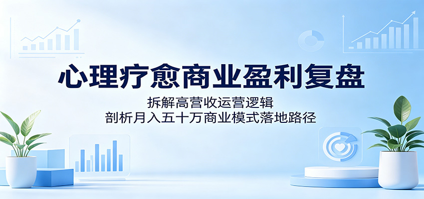 心理疗愈商业盈利复盘：拆解高营收运营逻辑，剖析月入五十万商业模式落地路径-huitchan网创