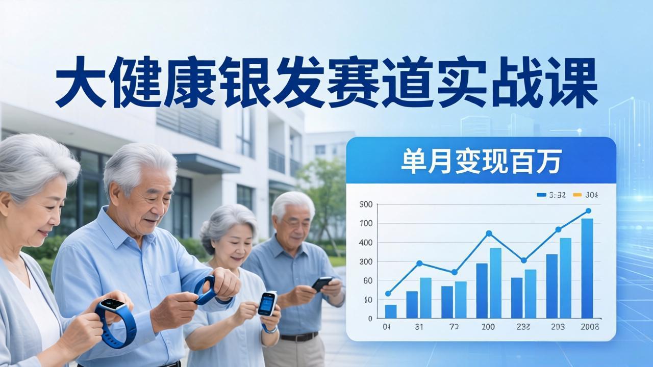 大健康银发赛道实战课：拆解视频号线索型 IP 单月变现百万逻辑，教你精准获客高效变现-huitchan网创