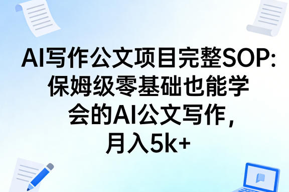 AI写作公文项目完整SOP，保姆级零基础也能学会的AI公文写作，月入5k+-huitchan网创