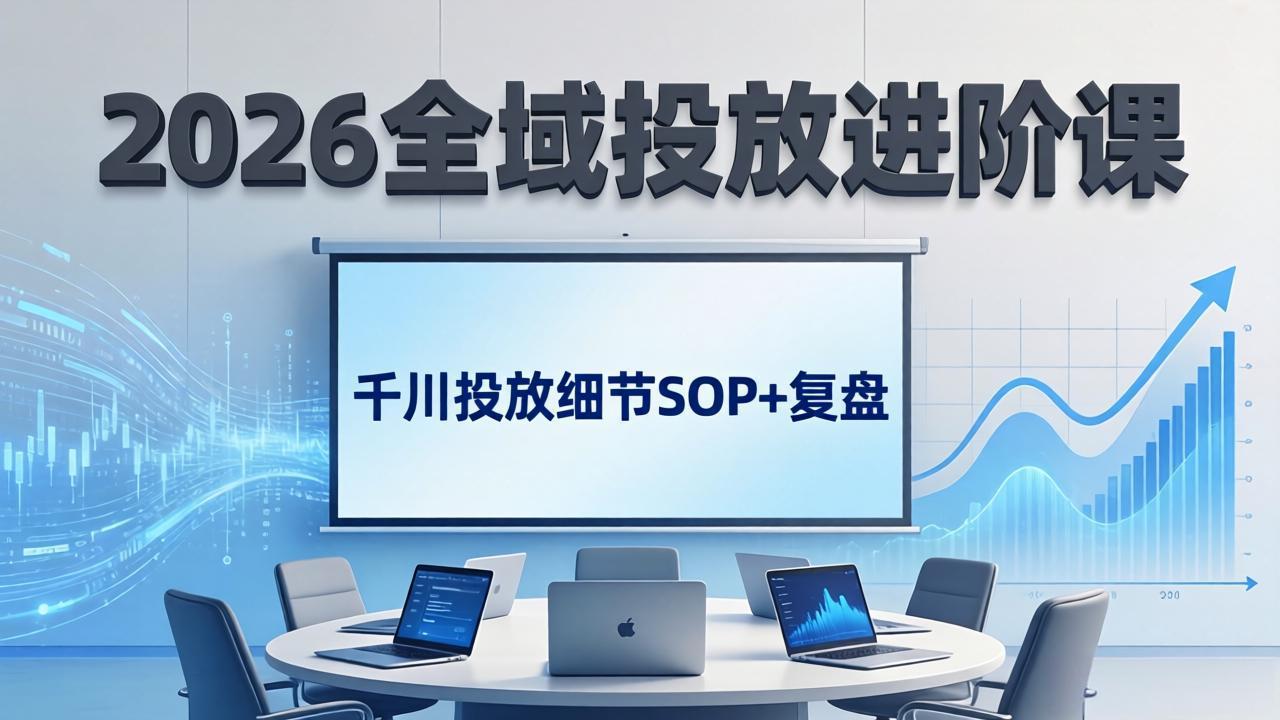 2026全域投放进阶课：杭州线下3天实战，千川投放细节SOP+复盘，撬动自然流量-huitchan网创