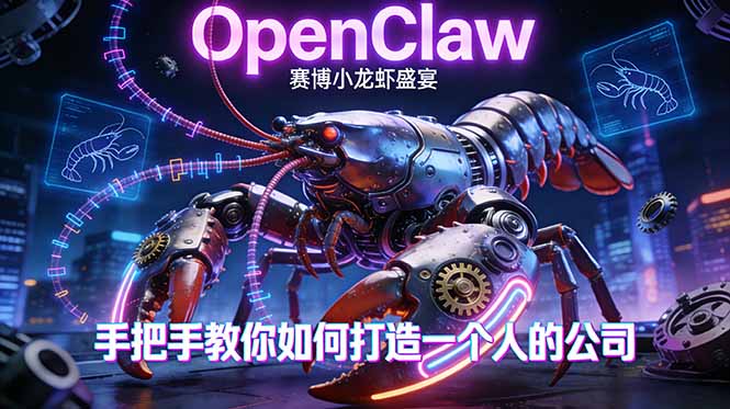 OpenClaw，小龙虾-从产品到爆款的成长之路，手把手教你如何打造一个人的公司-huitchan网创