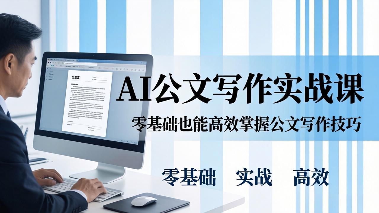 AI 公文写作实战课：零基础掌握格式规范与 5 大文种，用 AI 高效写出合格材料-huitchan网创