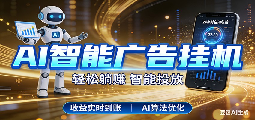 智能广告挂机新时代，利用碎片化时间实现稳定被动收益，AI帮你持续盈利-huitchan网创