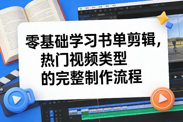 零基础学习书单剪辑，热门视频类型的完整制作流程(更新2026)-huitchan网创