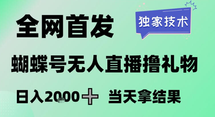 2026最新蝴蝶号无人直播掘金，独家技术，全网首发小白做了一个月收益3W，长期稳定可做【揭秘】-huitchan网创