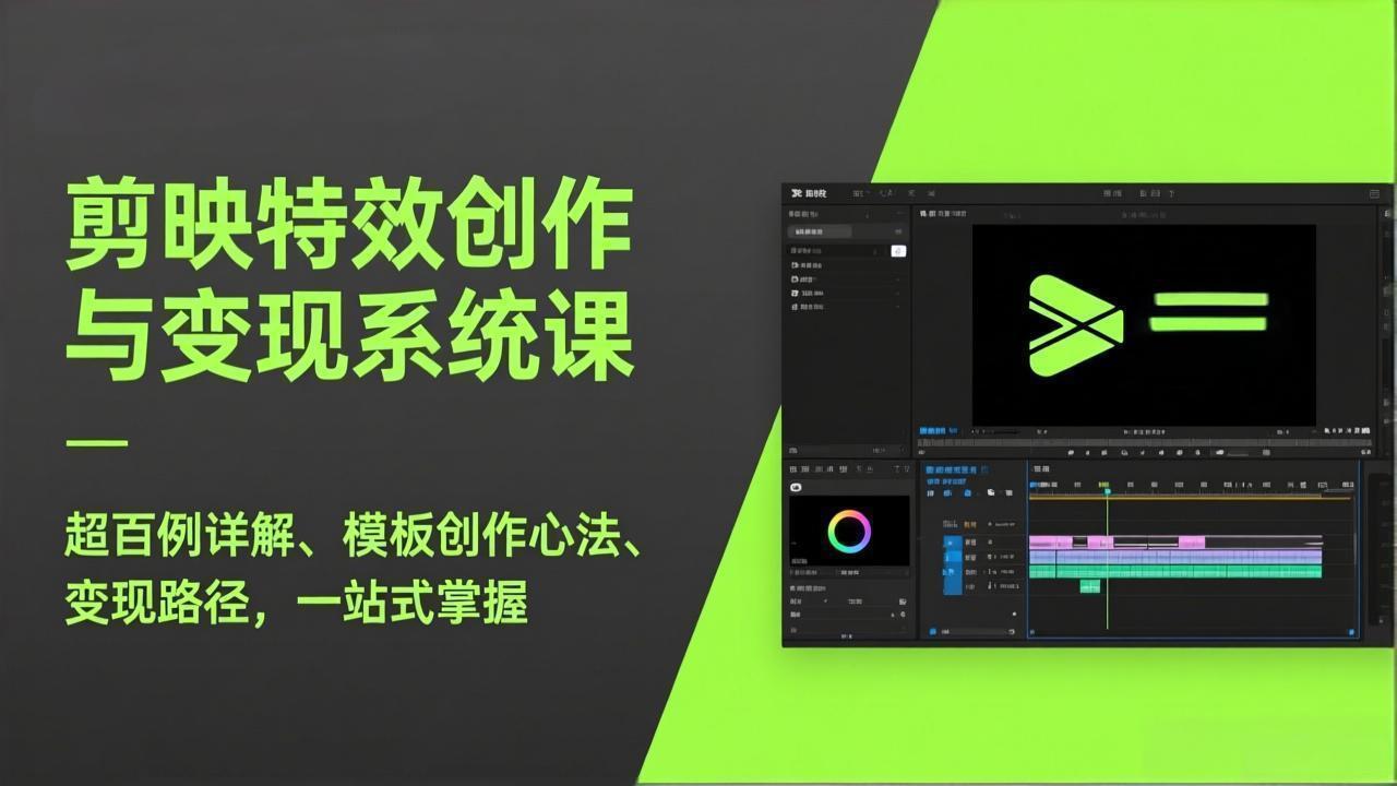 剪映特效创作与变现系统课，超百例详解、模板创作心法、变现路径，一站式掌握-huitchan网创