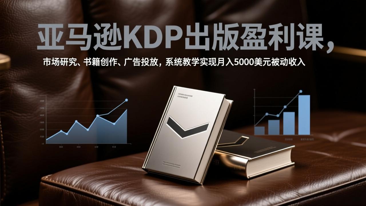 亚马逊KDP出版盈利课，市场研究、书籍创作、广告投放，系统教学实现月入5000美元被动收入-huitchan网创