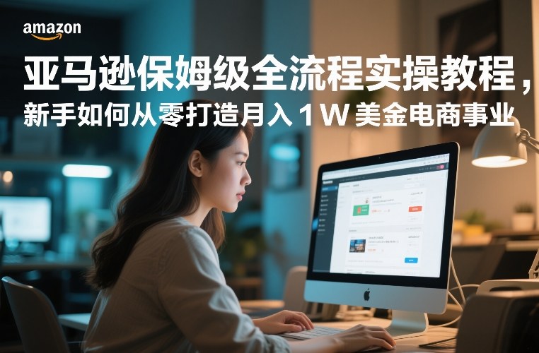 亚马逊保姆级全流程实操教程，新手如何从零打造月入1W美金电商事业-huitchan网创