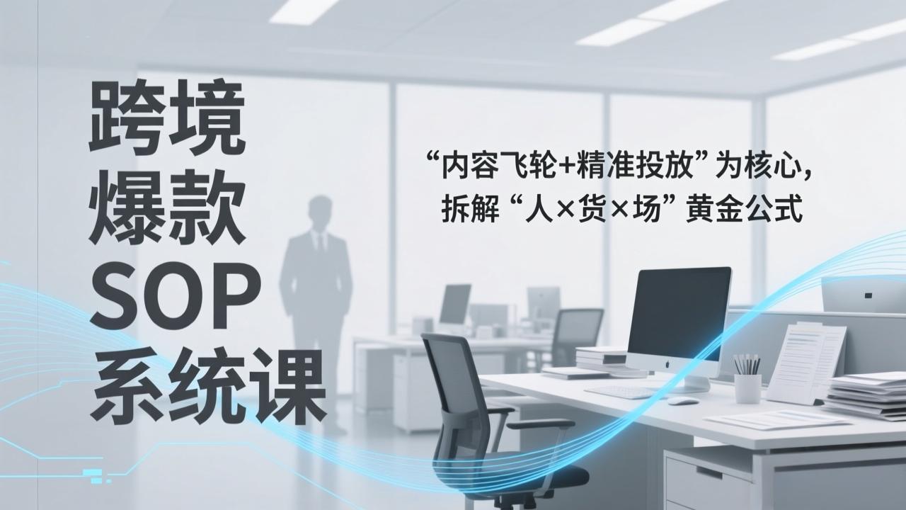 跨境爆款SOP系统课，“内容飞轮+精准投放”为核心，拆解“人×货×场”黄金公式-huitchan网创