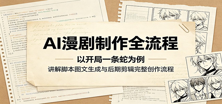 AI漫剧制作全流程：以开局一条蛇为例，讲解脚本图文生成与后期剪辑完整创作流程-huitchan网创