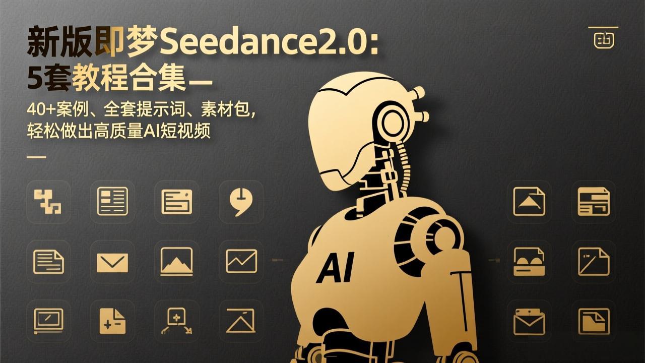 新版即梦Seedance2.0：5套教程合集，40+案例、全套提示词、素材包，轻松做出高质量AI短视频-huitchan网创