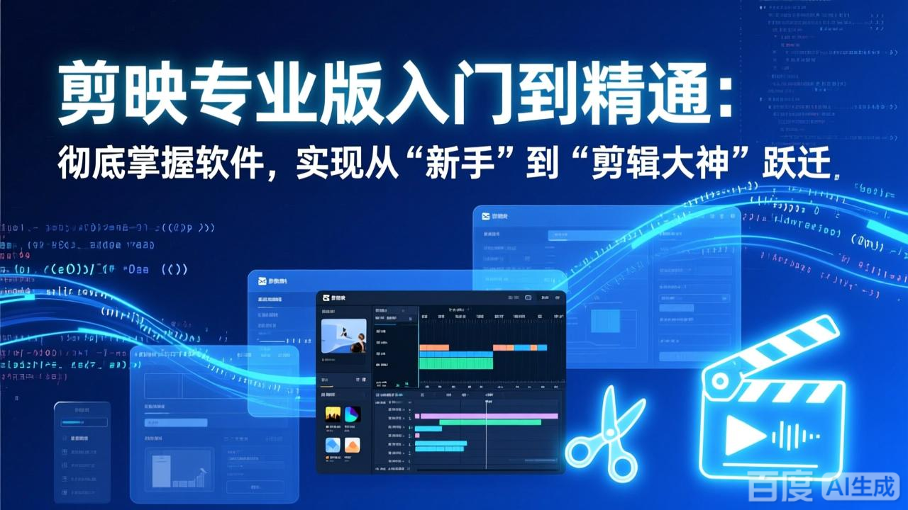 剪映专业版入门到精通：彻底掌握软件，实现从“新手”到“剪辑大神”跃迁-huitchan网创