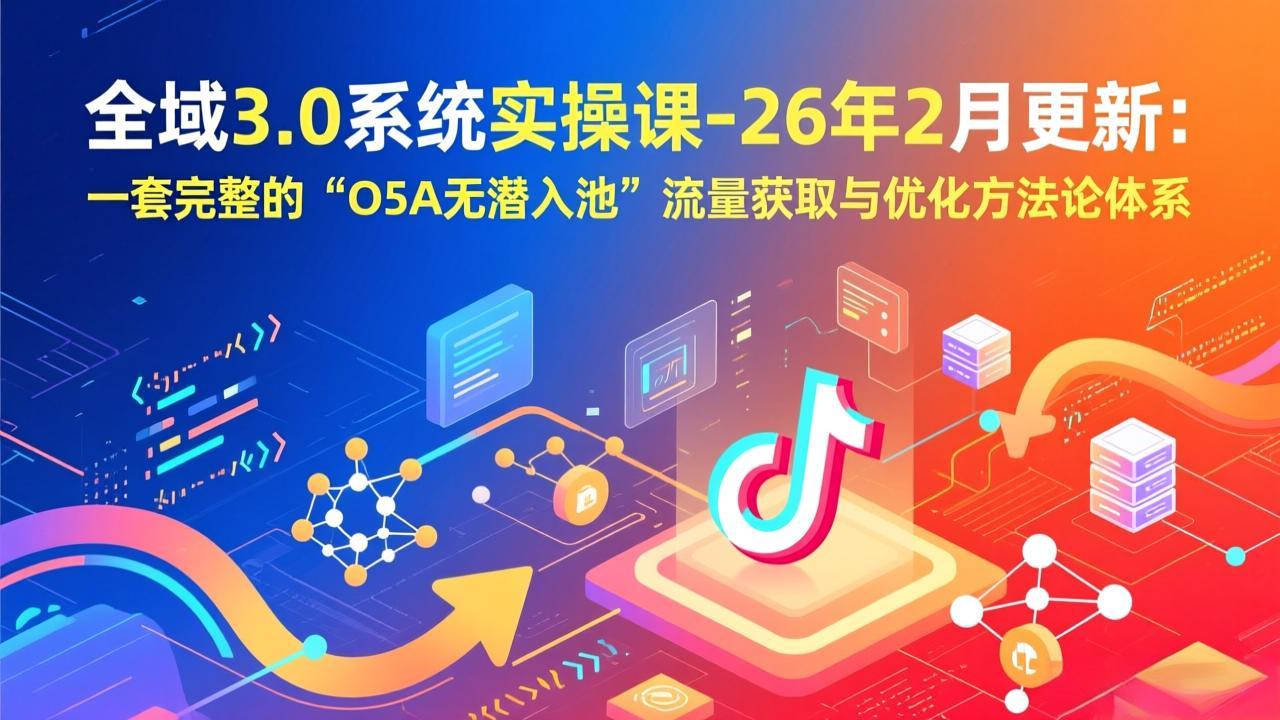 全域3.0系统实操课-26年2月更新：一套完整的“O5A无潜入池”流量获取与优化方法论体系-huitchan网创