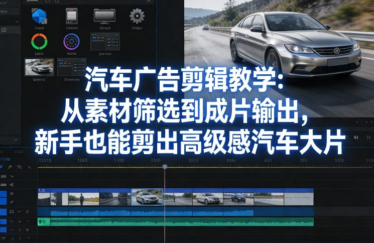 汽车广告剪辑教学：从素材筛选到成片输出，新手也能剪出高级感汽车大片-huitchan网创
