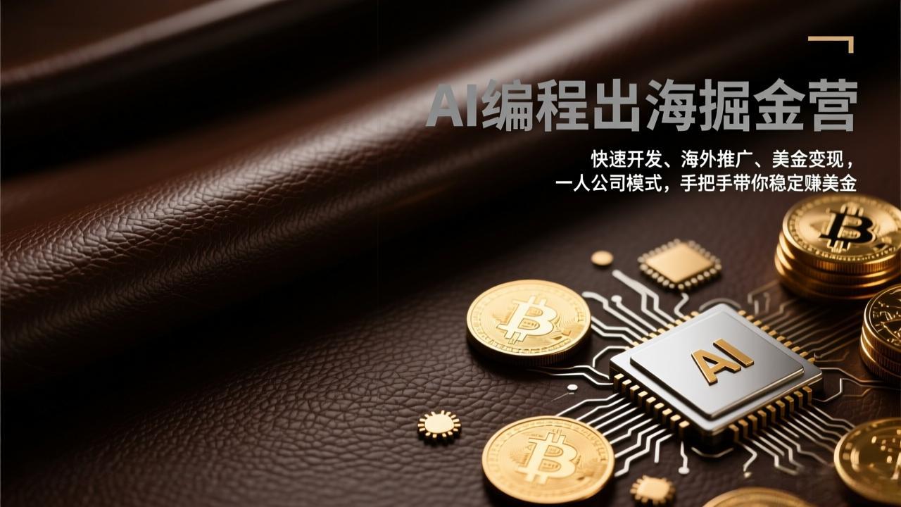AI编程出海掘金营：快速开发、海外推广、美金变现，一人公司模式，手把手带你稳定赚美金-huitchan网创